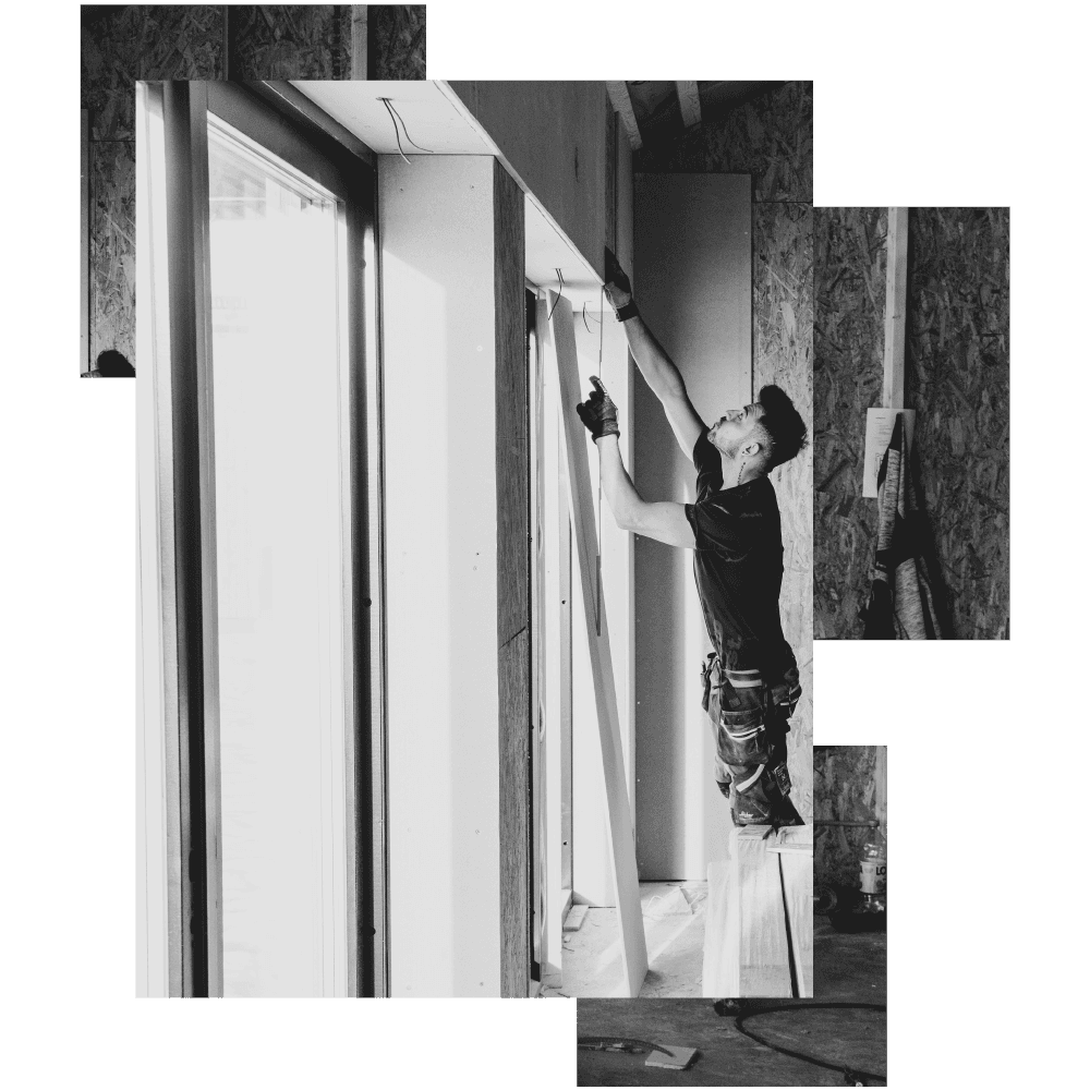 Worker installing window
